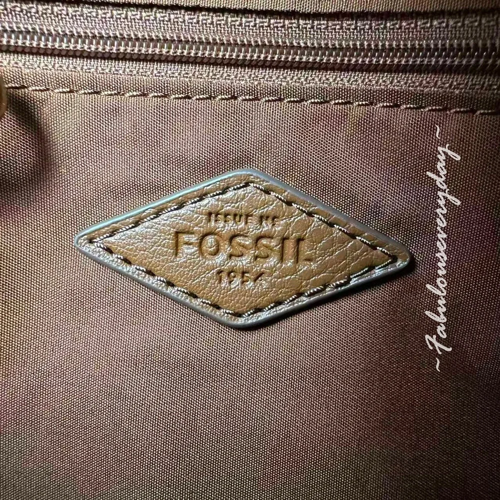Fossil Sydney Satchel Crossbody Handbag Medium In Leather/Gold/Brown NWT